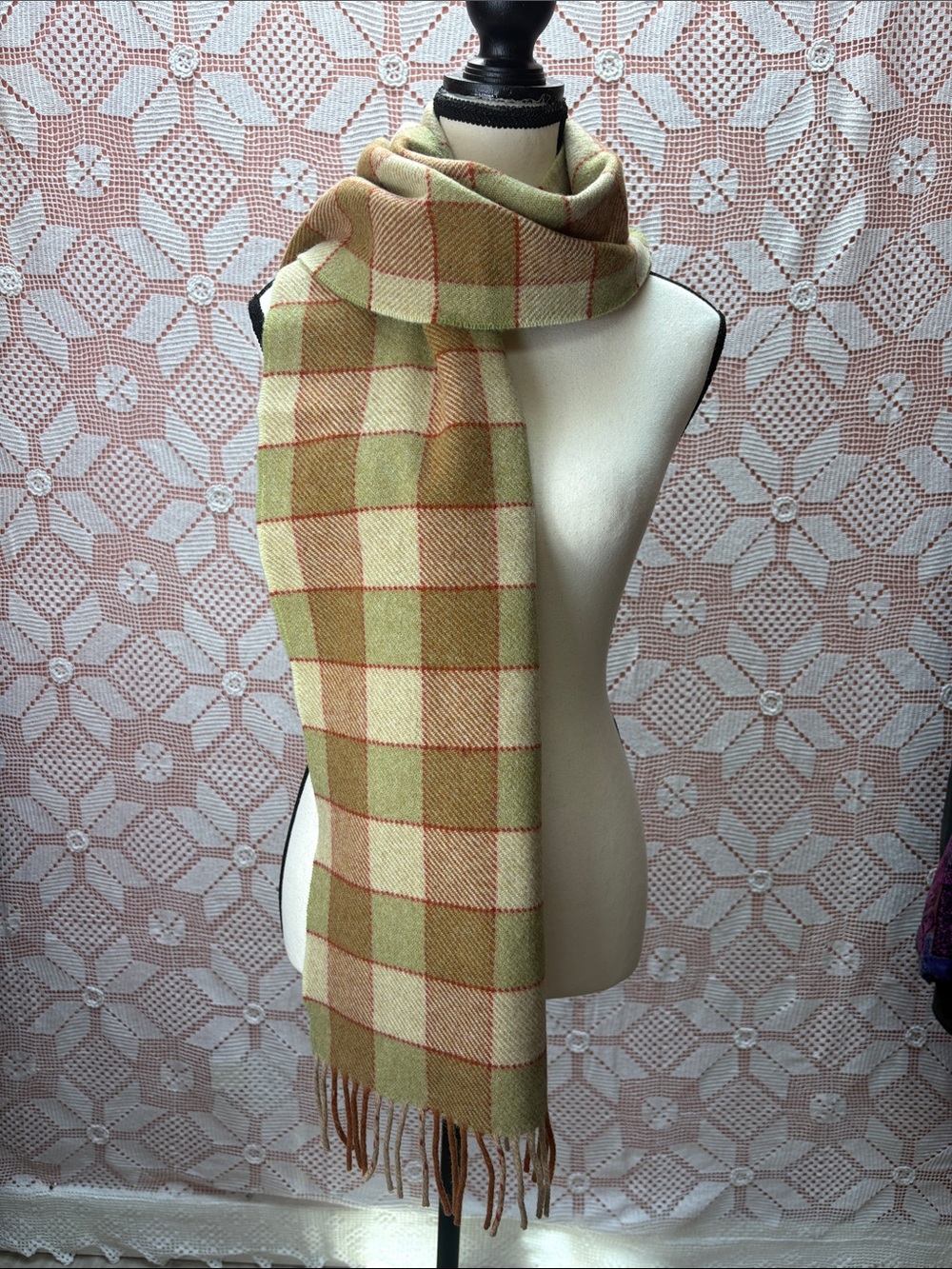 Vintage Isle of Islay Pure New Wool Plaid Scarf